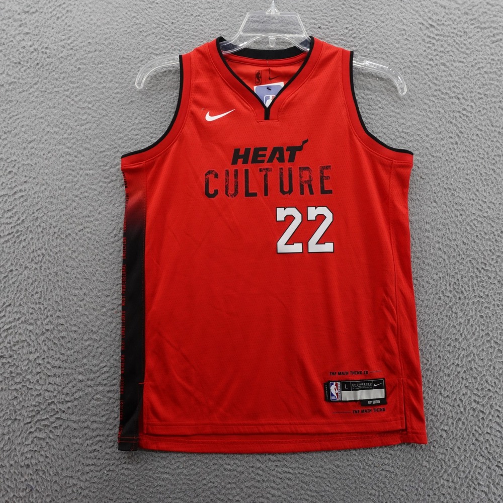 Nike Jimmy Butler Jersey‎ Large Red Basketball Youth Miami Heat City Edition 22